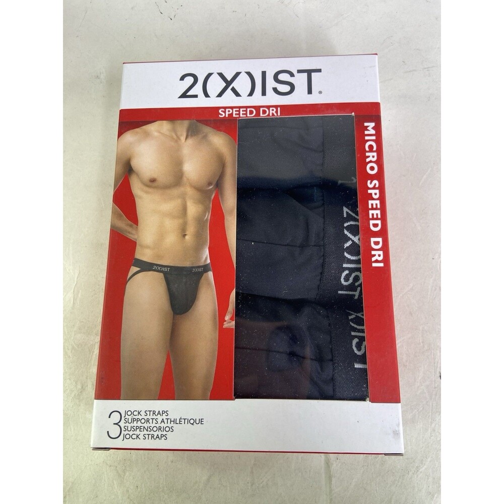 2xist Micro Speed Dri 3 Piece Jock Strap Jockstraps Underwear Black Mens Size S